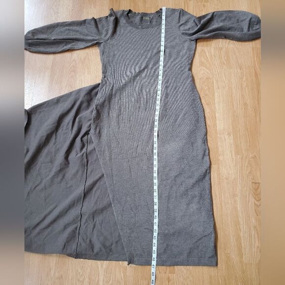 NEW! Taylor Petite Side-Tie Sweater Midi Dress - size PL (Petite Large) in Grey - Picture 9 of 12